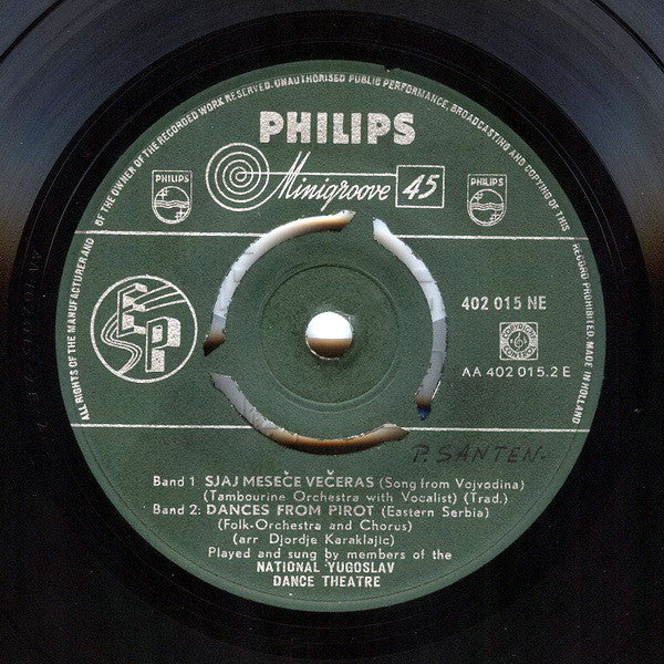 National Yugoslav Dance Theatre : Balkan Tänze (7", EP, Min)