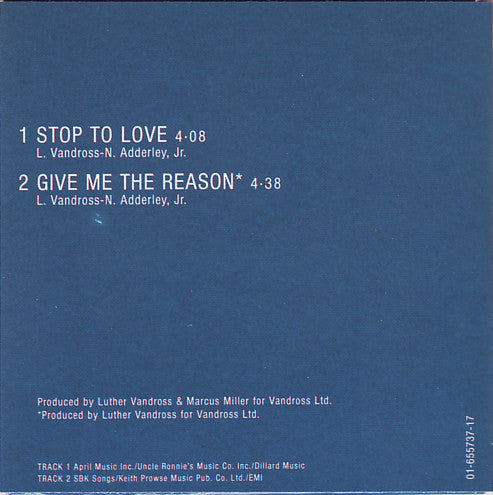 Luther Vandross : Stop To Love (CD, Mini, Single)