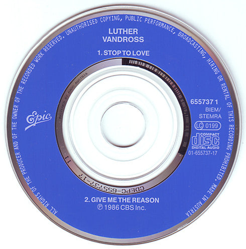Luther Vandross : Stop To Love (CD, Mini, Single)