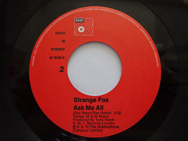 Strange Fox : Rock And Roll Band / Ask Me All (7")