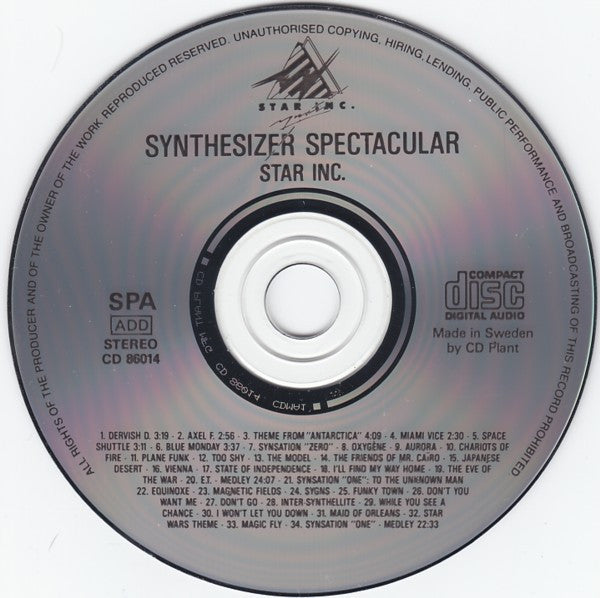 Star Inc. : Synthesizer Spectacular (CD, Album)