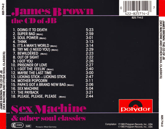 James Brown : The CD Of JB (Sex Machine And Other Soul Classics) (CD, Comp, RM)