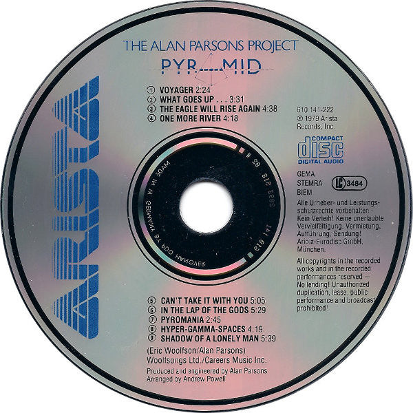 The Alan Parsons Project : Pyramid (CD, Album, RE, PDO)