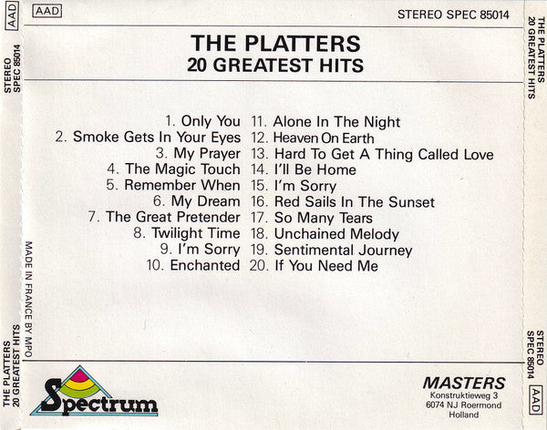 The Platters : 20 Greatest Hits (CD, Comp)