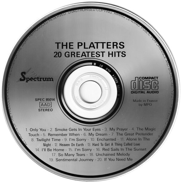 The Platters : 20 Greatest Hits (CD, Comp)