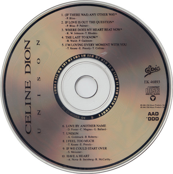 Céline Dion : Unison (CD, Album)