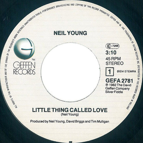 Neil Young : Little Thing Called Love (7", Single)