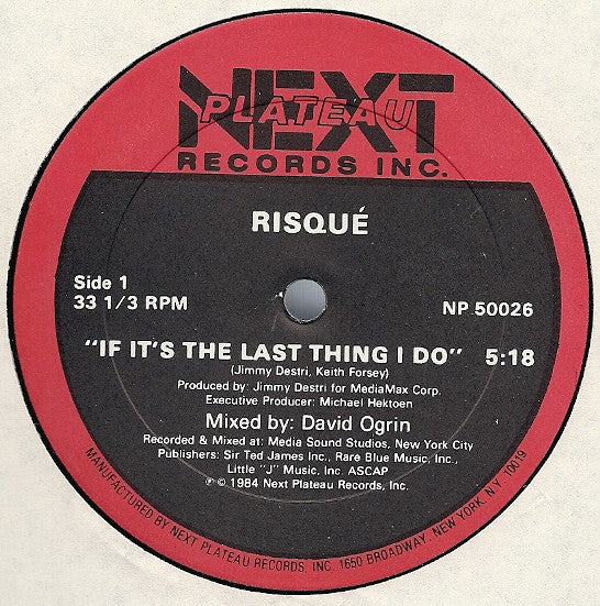 Risqué (3) : If It's The Last Thing I Do (12")