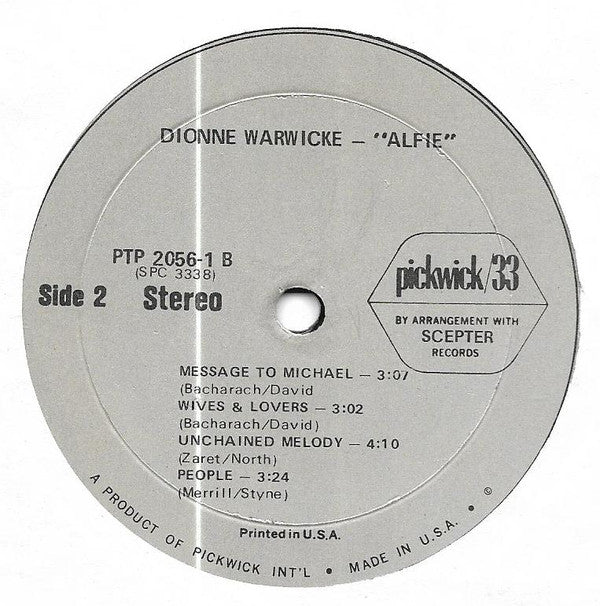 Dionne Warwick : Alfie / Make It Easy On Yourself (2xLP, Comp, Gat)