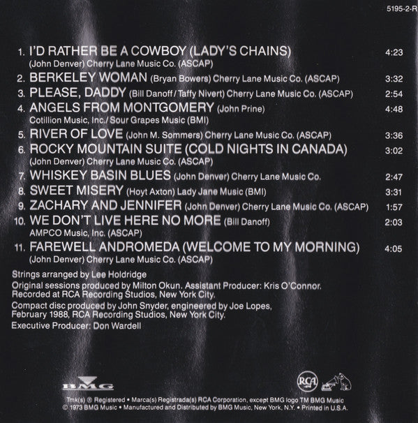 John Denver : Farewell Andromeda (CD, Album, RE, RM)