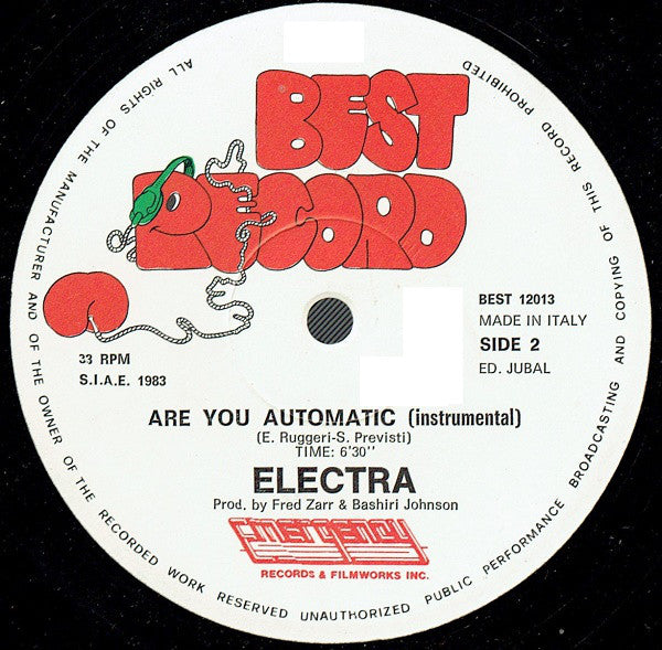 Electra (2) : Are You Automatic (12")