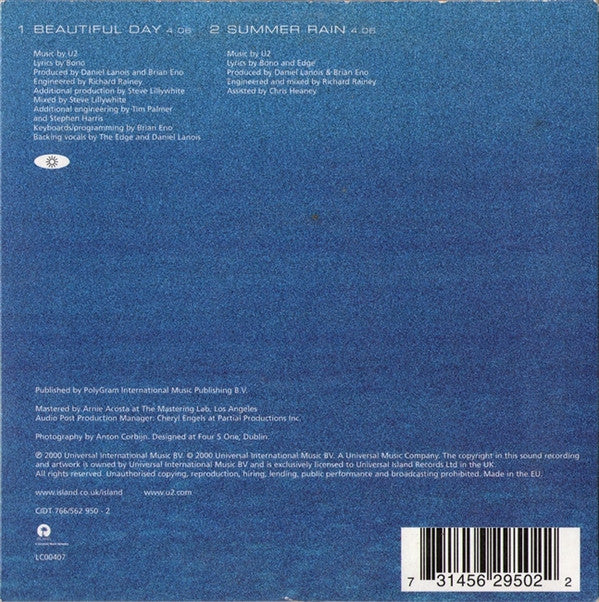 U2 : Beautiful Day (CD, Single, Car)