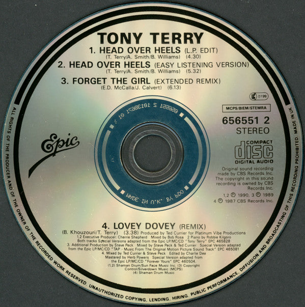 Tony Terry : Head Over Heels (CD, Single)