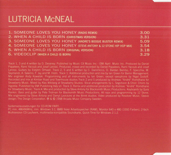 Lutricia McNeal : When A Child Is Born / Someone Loves You Honey (CD, Maxi, Enh)