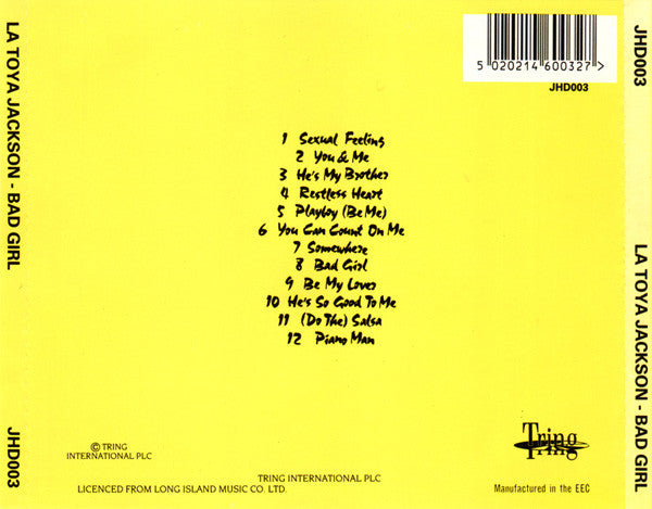 La Toya Jackson : Bad Girl (CD, Album)