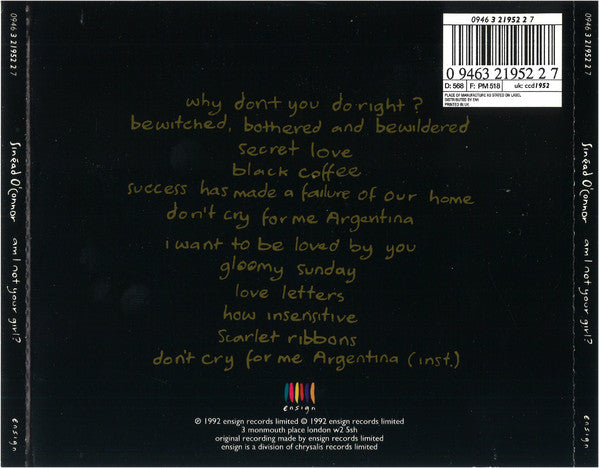 Sinéad O'Connor : Am I Not Your Girl? (CD, Album, DAD)