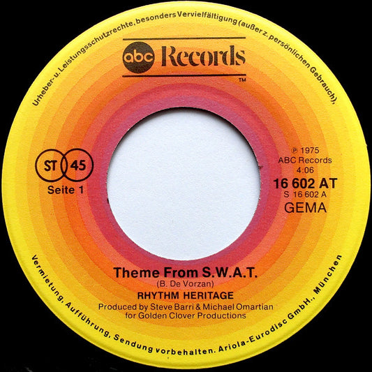 Rhythm Heritage : Theme From S.W.A.T. (7", Single)