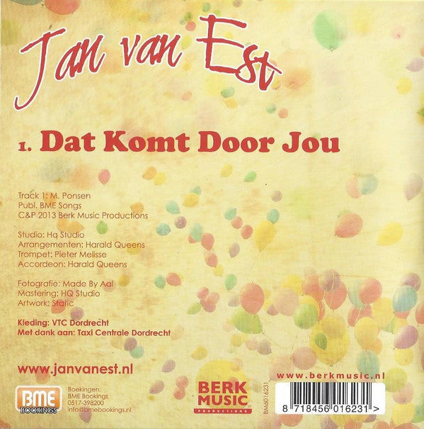 Jan van Est : Dat Komt Door Jou (CD, Single)