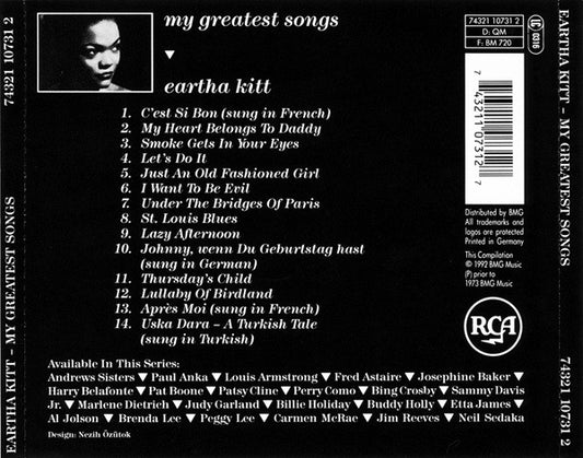 Eartha Kitt : My Greatest Songs (CD, Comp, RE)