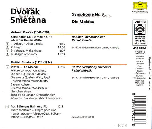 Antonín Dvořák / Bedřich Smetana : Symphonie Nr. 9 "Aus Der Neuen Welt" / Die Moldau (CD, Comp)