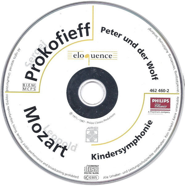 Sergei Prokofiev / Leopold Mozart : Peter Und Der Wolf / Symphonie Classique / Kindersymphonie (CD, Comp)