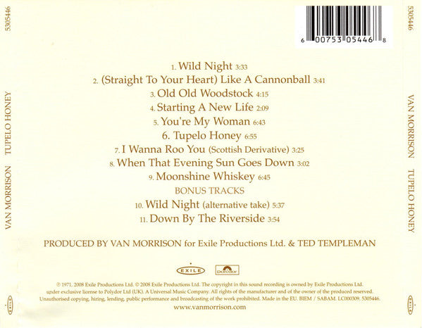Van Morrison : Tupelo Honey (CD, Album, RE, RM)