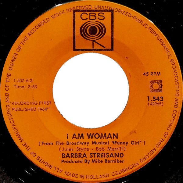 Barbra Streisand : People / I Am Woman (7")