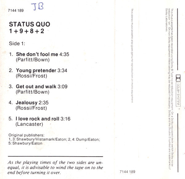 Status Quo : 1982 (Cass, Album)