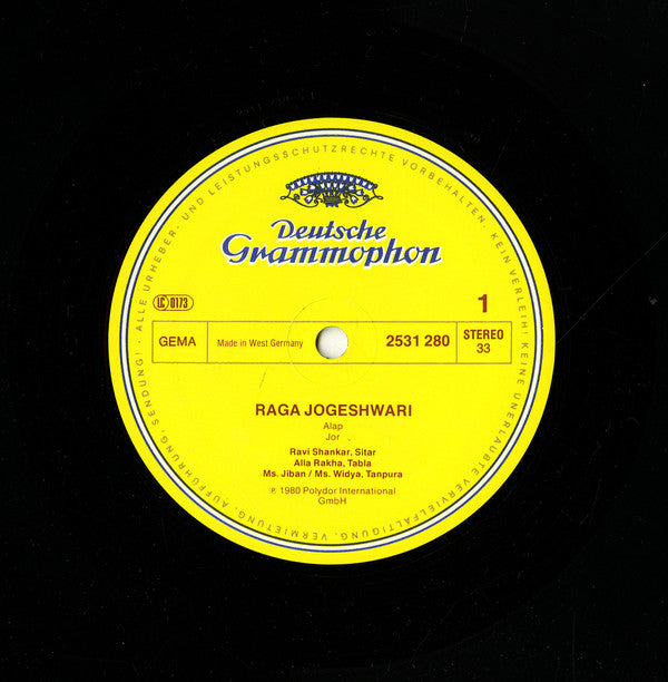 Ravi Shankar, Alla Rakha : Raga Jogeshwari (LP, Album)