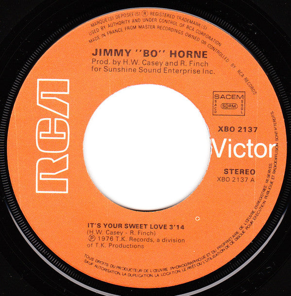 Jimmy "Bo" Horne : It's Your Sweet Love (7")