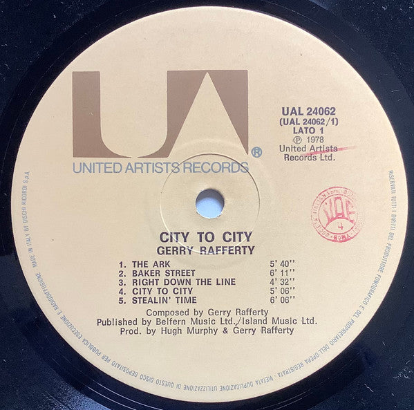 Gerry Rafferty : City To City (LP, Album)