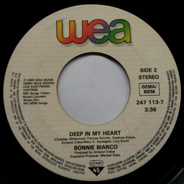 Bonnie Bianco : Straight From Your Heart (7", Single)