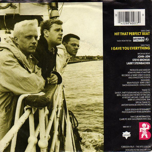 Bronski Beat : Hit That Perfect Beat (7", Single)