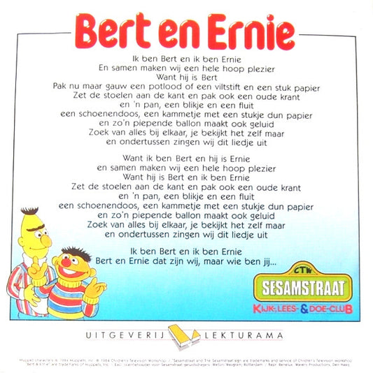 Sesamstraat : Bert En Ernie (Flexi, 7", S/Sided, Pic)