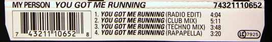 My Person : You Got Me Running (CD, Maxi)