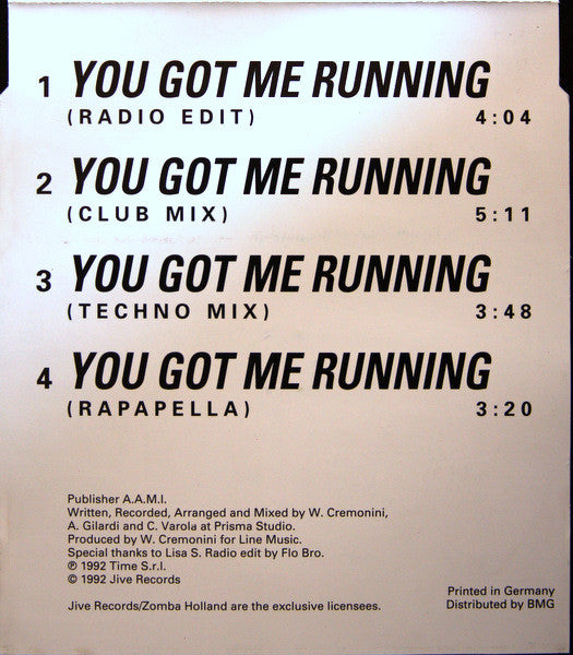 My Person : You Got Me Running (CD, Maxi)