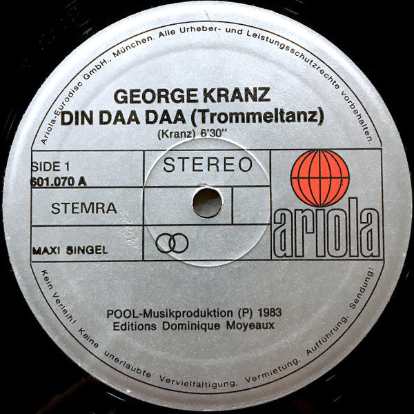 George Kranz : Din Daa Daa (Trommeltanz) (Special 12" Mix Original Version) (12", Maxi)