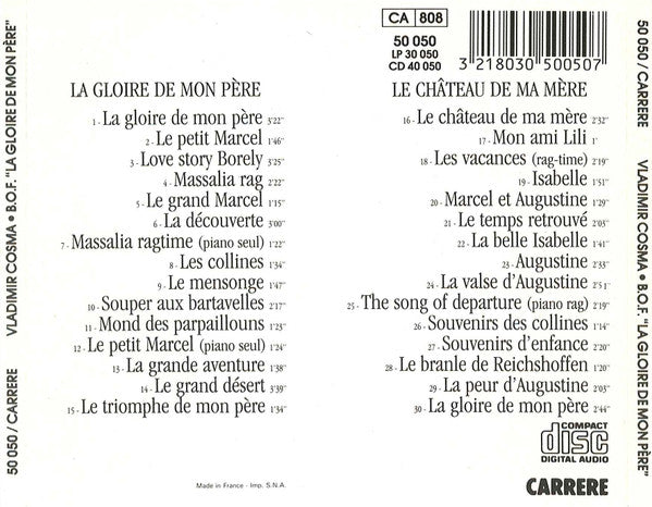 Vladimir Cosma : La Gloire De Mon Père / Le Château De Ma Mère (Bande Originale Du Film) (CD, Comp)