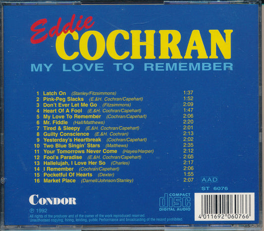 Eddie Cochran : My Love To Remember (CD, Comp, RM)