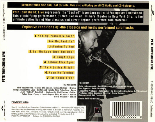 Pete Townshend : Pete Townshend Live (CDi, Promo)