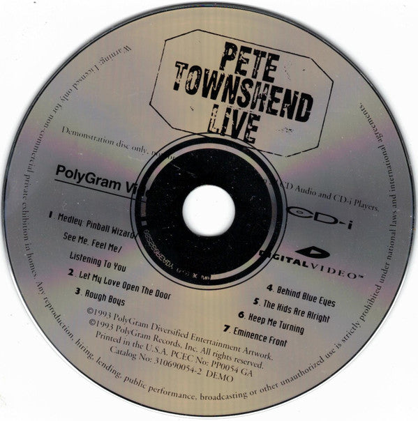 Pete Townshend : Pete Townshend Live (CDi, Promo)
