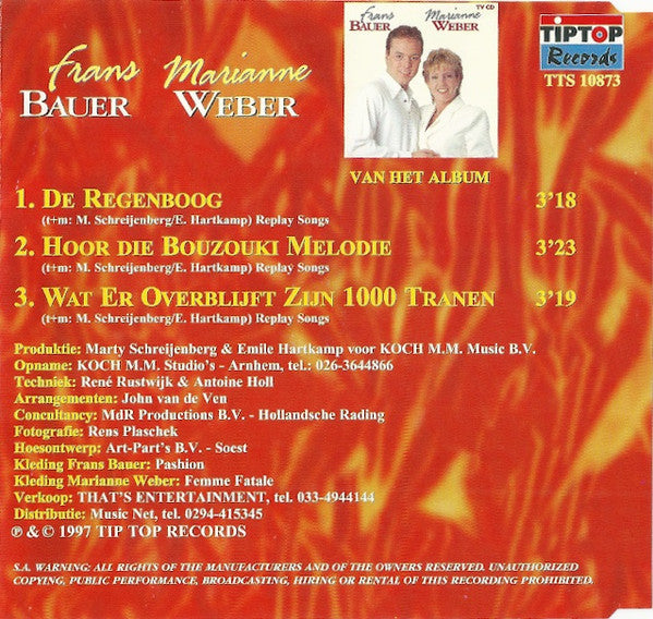 Frans Bauer & Marianne Weber : De Regenboog (CD, Maxi)