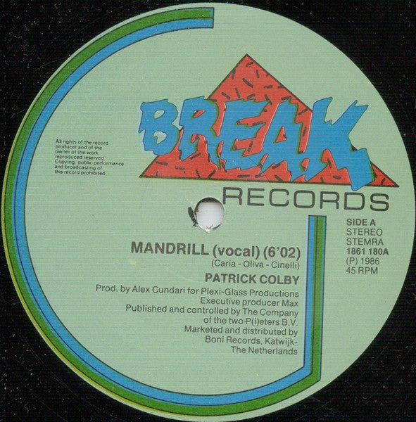 Patrick Colby : Mandrill (12", Maxi)