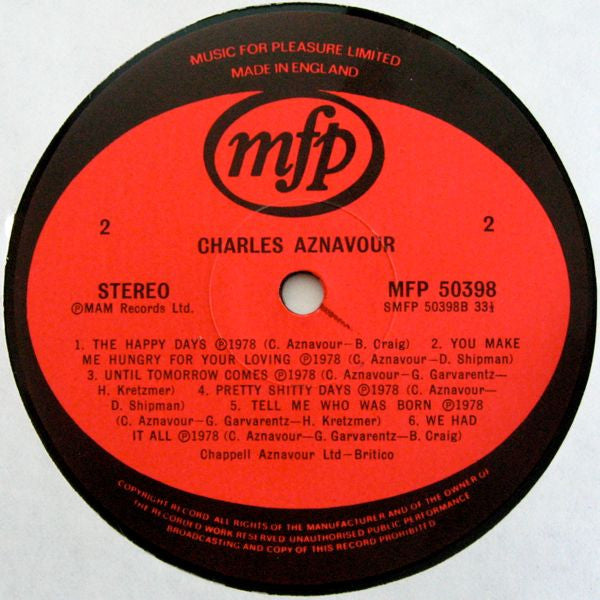 Charles Aznavour : Charles Aznavour (LP, Comp)