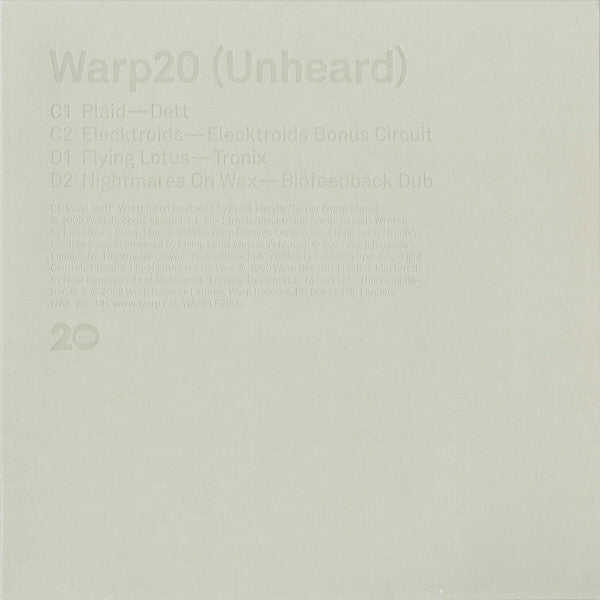 Various : Warp20 (1989-2009) (3x10", Comp + 2x10", S/Sided, Comp, Etch + CD, Com)