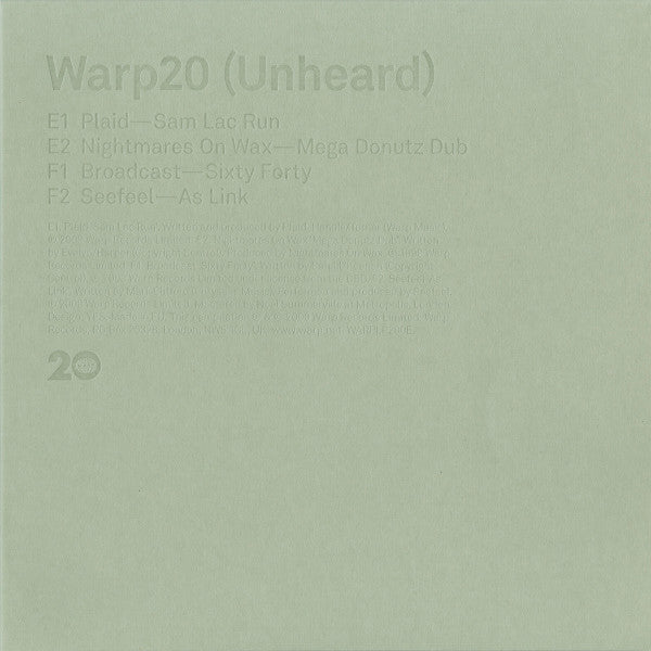 Various : Warp20 (1989-2009) (3x10", Comp + 2x10", S/Sided, Comp, Etch + CD, Com)