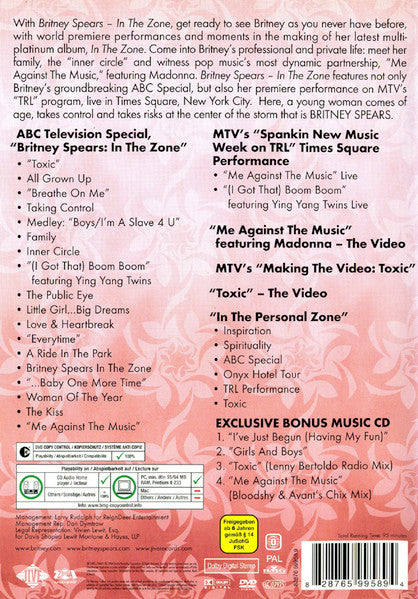 Britney Spears : In The Zone (DVD-V, Copy Prot., PAL + CD, Copy Prot.)