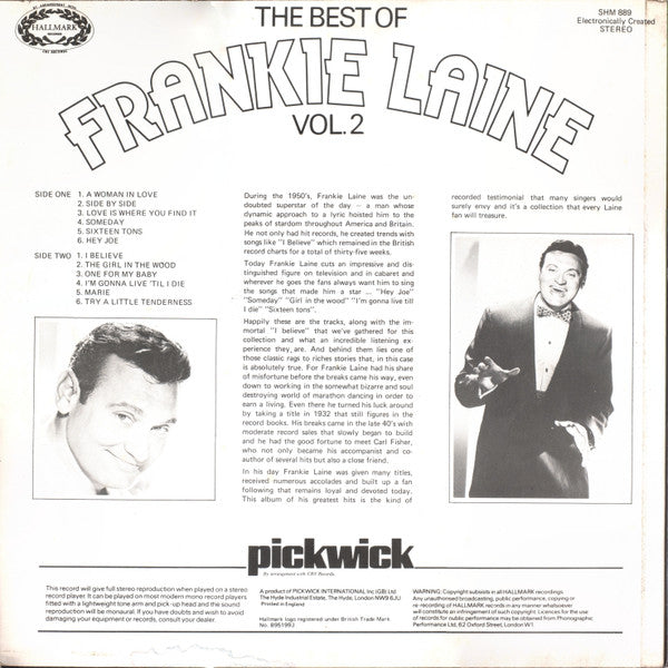 Frankie Laine : The Best Of Frankie Laine Vol.2 (LP, Comp)