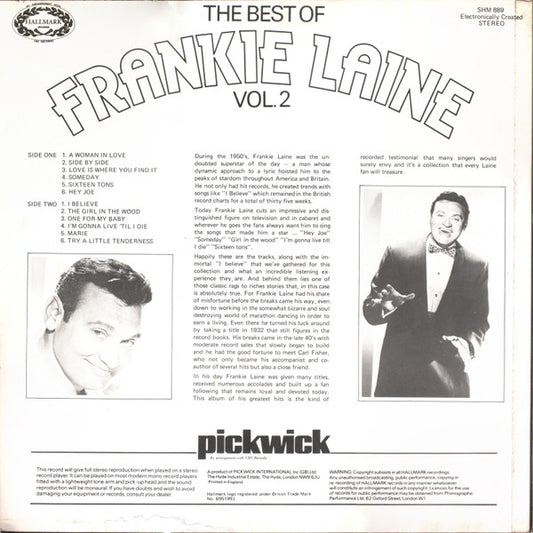 Frankie Laine : The Best Of Frankie Laine Vol.2 (LP, Comp)