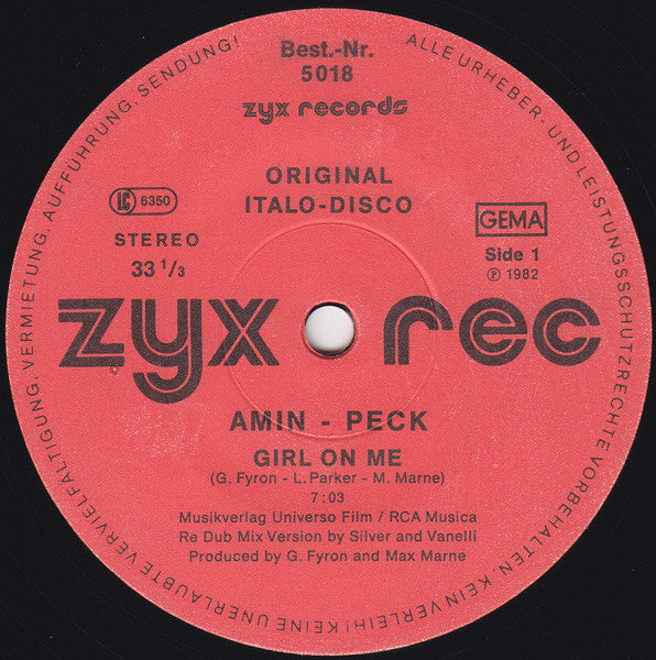 Amin-Peck : Girl On Me (12")
